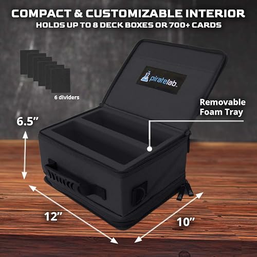mtg card carrier Storage Case, Holds 8 Deck Boxes (700+ Cards) - Shoulder Strap, Foam Tray and Dividers - Used for TCG like Portable Card Game (Small, Black) in Saudi Arabia Description coming soon... MTG Gift Guide: Carrying Case
