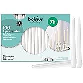 BOLSIUS White Taper Candles 100 Count Bulk Pack - 10 Inch Dinner Candle Set - 7+ Burn Hours - Premium European Quality - Smooth Flame - 100% Cotton Wick - Smokeless & Dripless Household Candlesticks