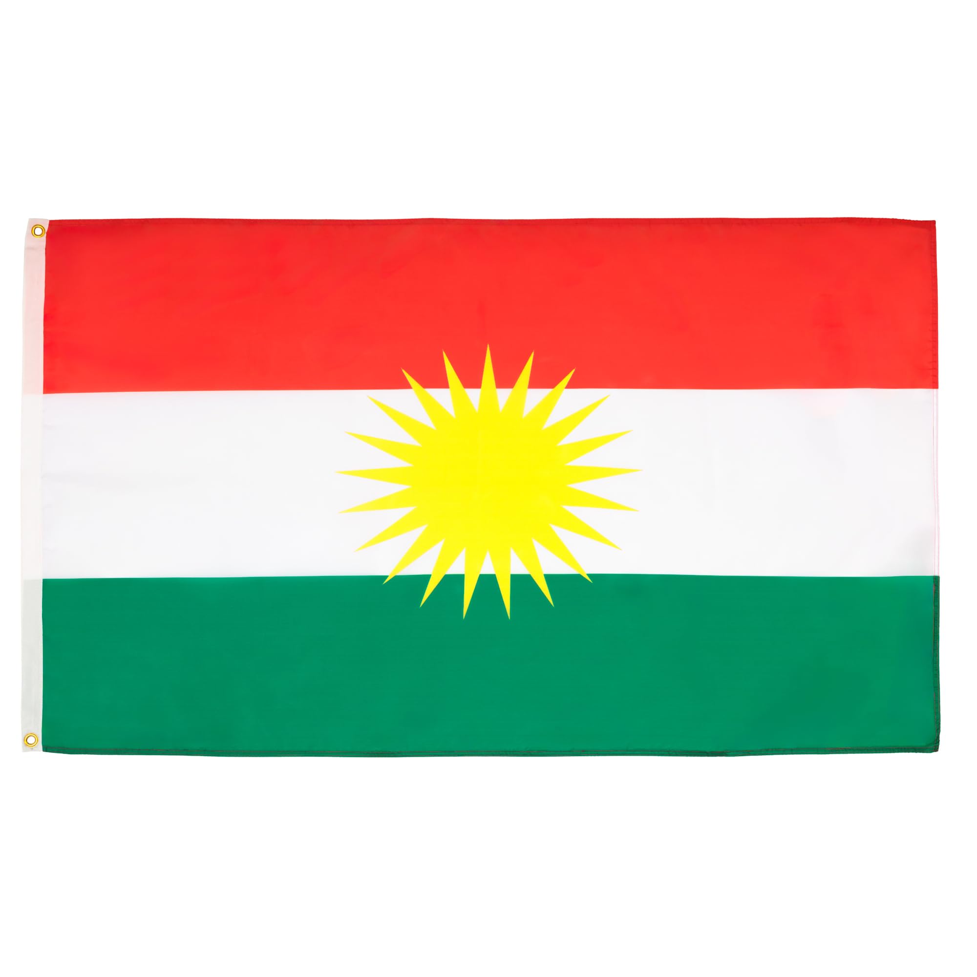 AZ FLAG - Kurdistan Flag - 2x3 Ft - 100D Polyester Curdistan Banner with Two Metal Grommets - Fade Resistant - Vivid Colors - 2' x 3' Feet - 90x60 Cm — image 1