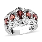 Shop LC Garnet 5 Stone Statement Ring for Women