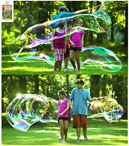 BUBBLETHING-Big-Bubbles-Kit-Includes-Giant-Wand-Big-Bubble-Mix-Tips-Tricks-Outdoor-Toy-for-Kids-Family-All-Ages-Bubbles-Biggest-by-Far-See-Our-Videos