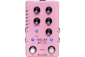 MOOER Guitar Delay Pedal 14 Types Delay Authentic Vintage and Modern Delay Effects from Classic Analog Tape Delays Experimental Low-Bit Galaxy and Pingpong (X2)