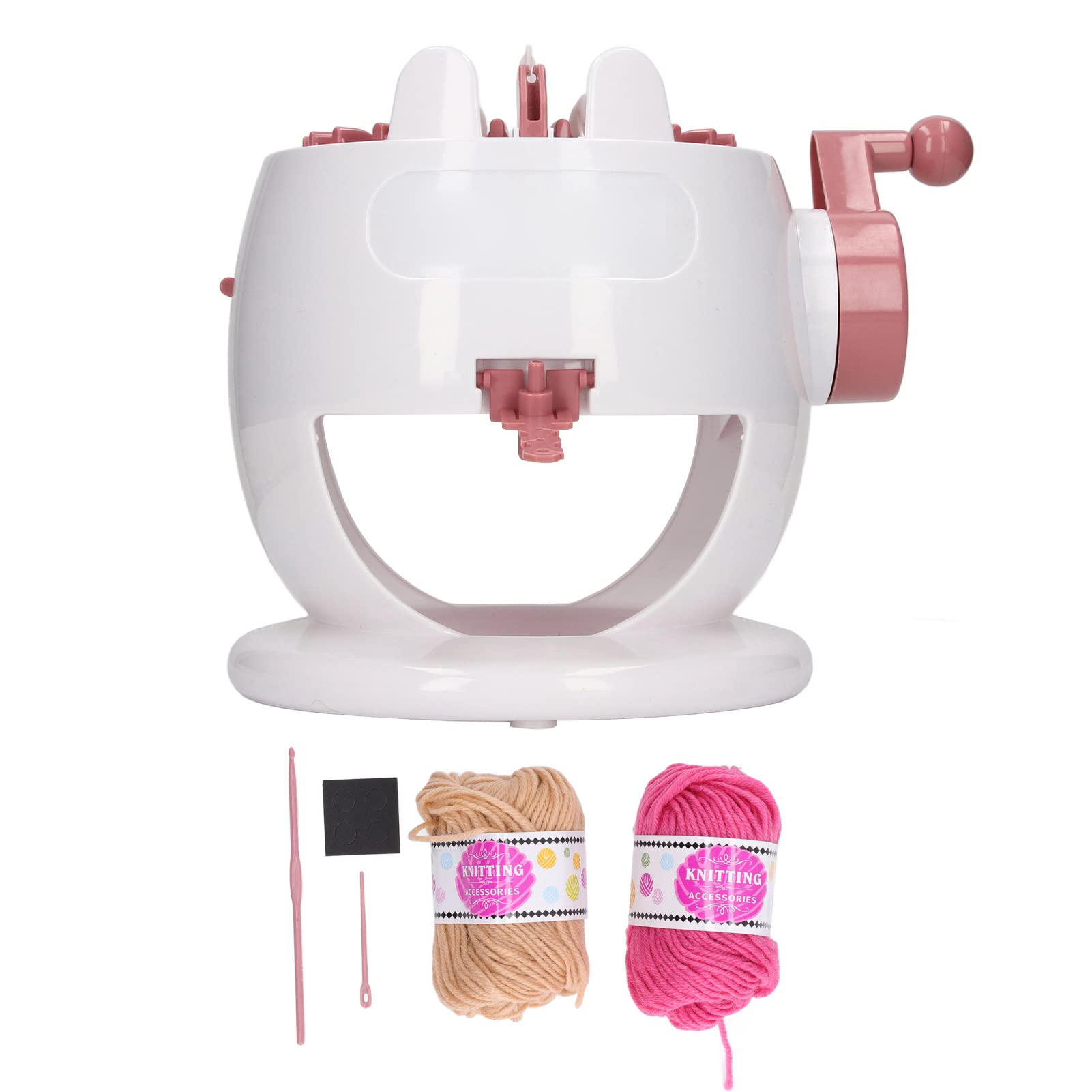 22 Needles Knitting Machine - Rotary Round Weaving Kit for Adults/Kids, DIY Scarf, Hat, Socks - Pink