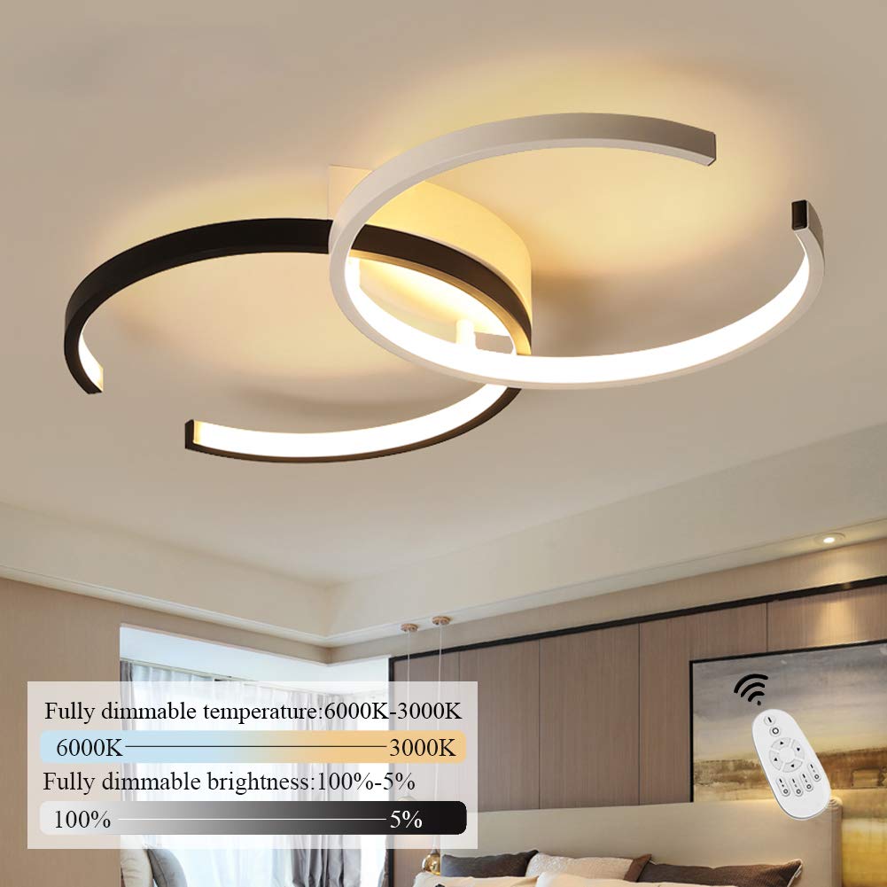 LED Deckenleuchte I CBJKTX Deckenlampe 55cm 37W dimmbar mit