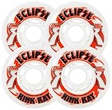 RINK RAT Wheels 76mm 76a ECLIPSE 4-Pack White/Red Inline Indoor Hockey