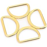 CRAFTMEMORE D Rings Molded Solid Cast 3/4", 1", 1 1/4" Flat Metal D Ring Findings for Purse Craft 10 Pack PTDM