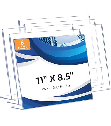 Amazon.com: 6 Pack L Shape Slanted Back 11x8.5 Plastic Sign