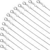 Paxcoo 30 Pack Bulk Necklace Chain Silver Plated Necklace Snake Chains for Jewelry Making, 1.2 mm (24 Inches)