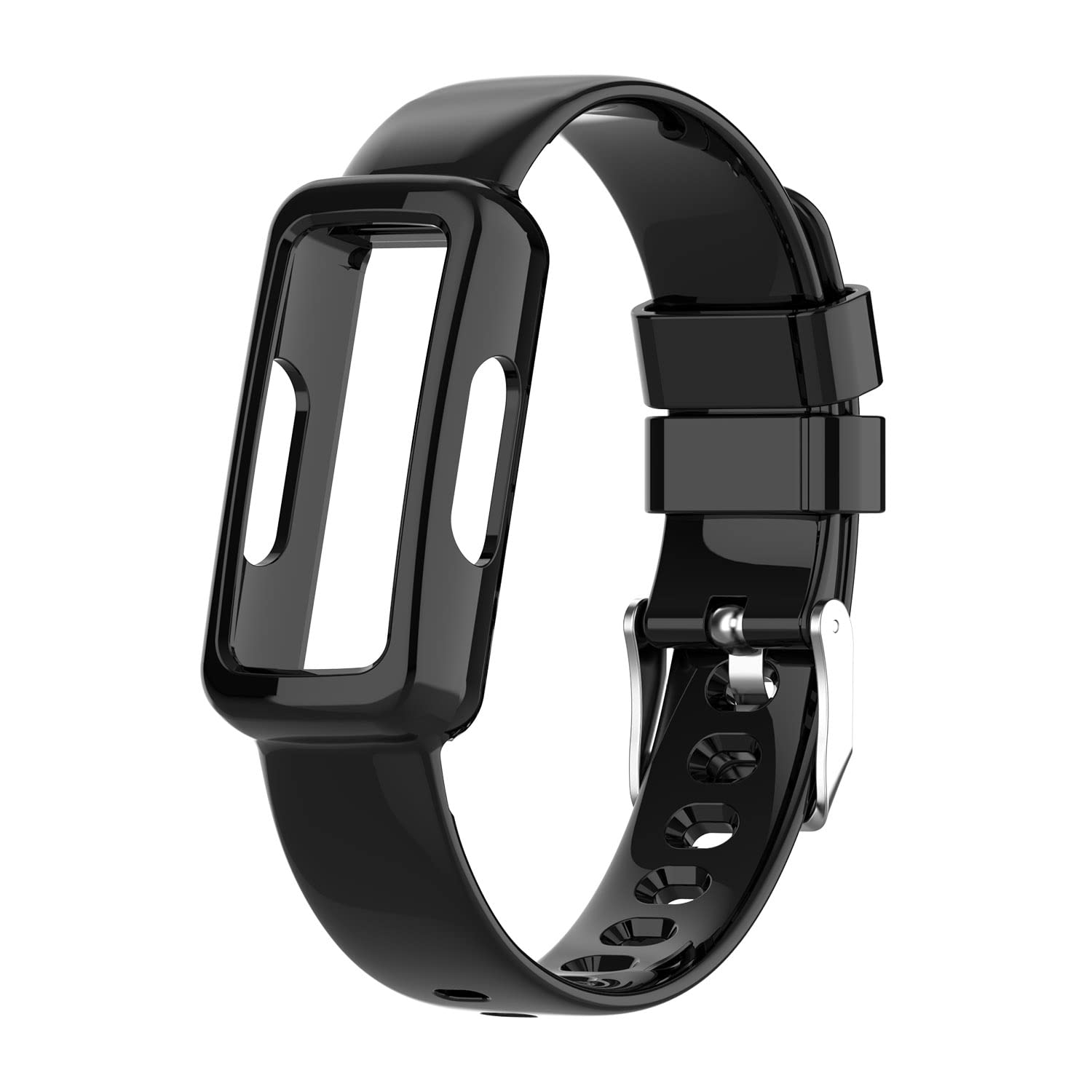 Chofit Straps Compatible with Fitbit Luxe/Ace 3/Ace 2/Inspire HR/Strap, TPU Plastic Transparent Crystal Replacement Wristband Arm Band (Black)