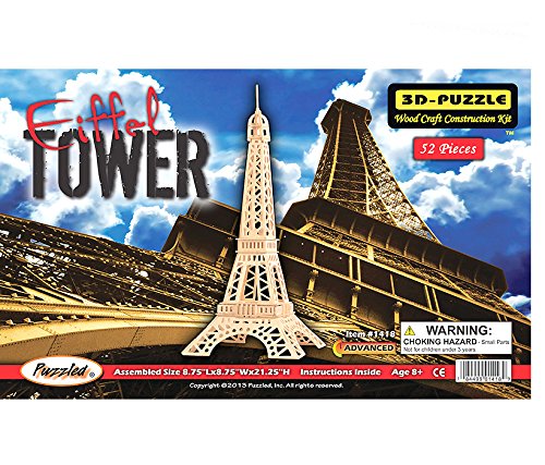 Puzzled, Inc. 3D Natural Wood Puzzle - Eiffel Tower