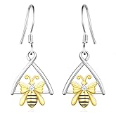 Bee Earrings for Women 925 Sterling Silver Honey Bee Earrings Cute Animal Bee Jewelry for Women