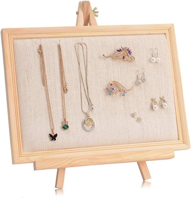 QiHaoHeji Jewelry Rack Wooden Picture Frame Hanging Wall-mounted Earring Display Jewelry Necklace Jewelry Rack Shelf Storage Organize Accessories Jewelry Organization Earrings Necklace Bracelet Ring