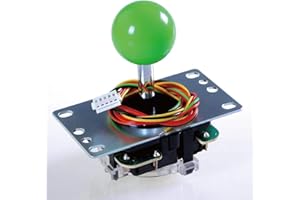 SANWA JLF-TP-8YT Arcade Joystick (Green Ball Top) - Premium, High Precision, Responsive Controls, Multi-Platform Compatible - Ideal for Gaming Enthusiasts, for Arcade Jamma Game 4 & 8 Way Adjustable