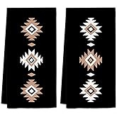 FIicy Black Western Aztec Kitchen Towels Set of 2 - Western Southwestern Decor Hand Towels, Native American Decorative Hand Towel for Bathroom Kitchen, Retro Western Home KitchenDecor(16x24 Inch)