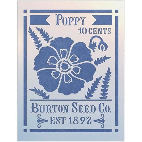 Amazon Com Antique Poppy Seed Packet Stencil The Artful Stencil