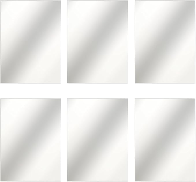 Aneco 24 Sheets Flexible Mirror Sheets Mirror Wall Stickers Self