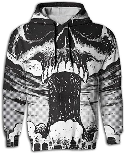 EURJFHD Mushroom Cloud Skull Men Hip Hop Lightweight Long Sleeve Athletic Pullover Hoodie Sweatshirts Sweatshirt For Men