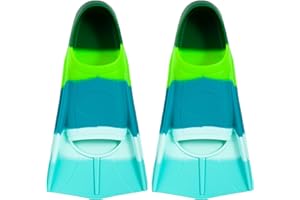 Pippia Kids Swim Training Fins, Soft Solicone Swimming Flippers, Comfortable Short Fins for Children Boys Girls and Beginners