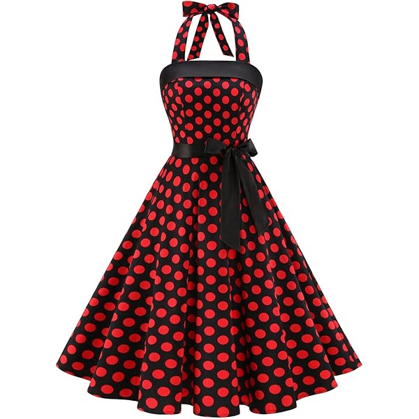 abercrombie black drop waist dress 1950s Polka Dot Full skirt Midi Dress Small