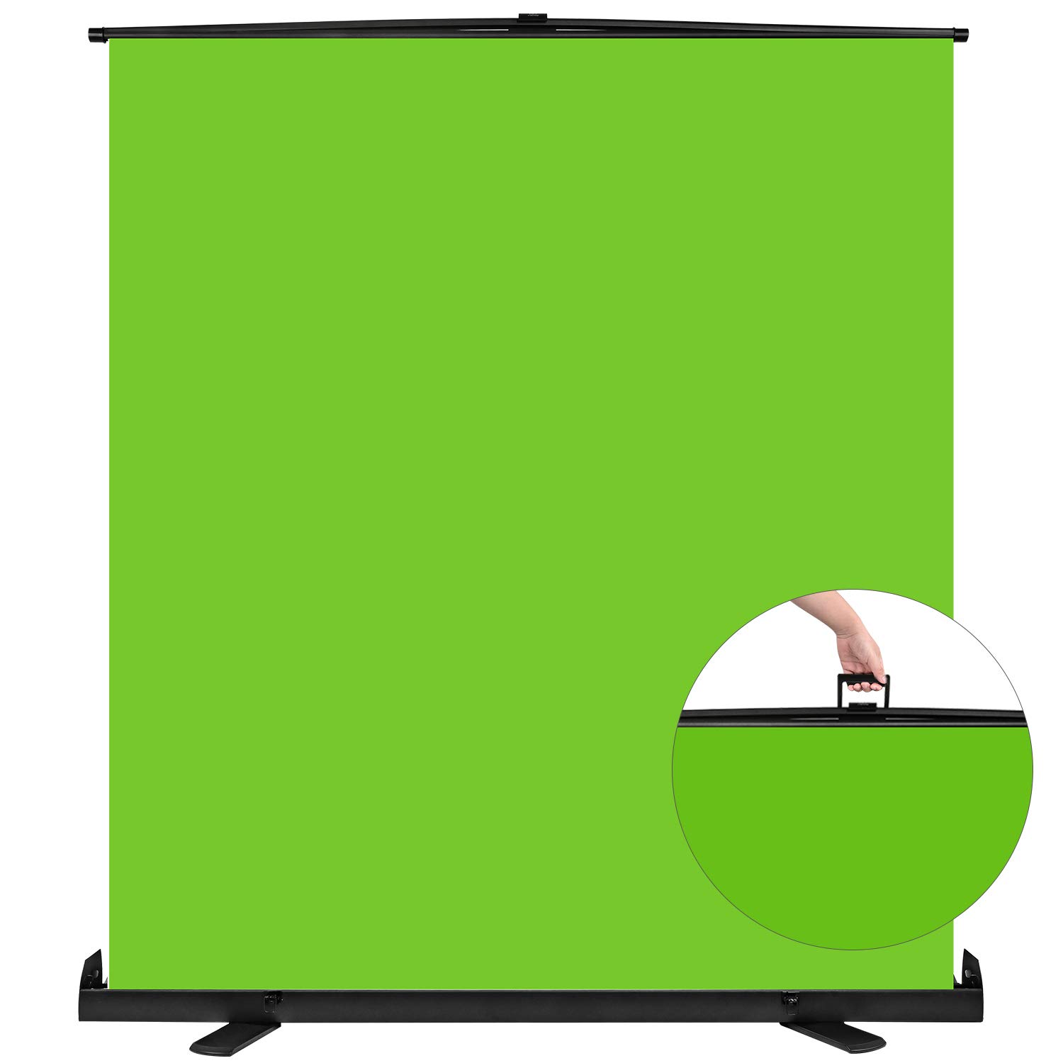 Upgrade Green Screen Size 61.1x72.5” Upgrade Version Collapsible Chromakey Panel Base Frame All in One Portable Design Punch-Free Set Up Easy Lock for Photo Live Game Tiktok Video (148x190cm)
