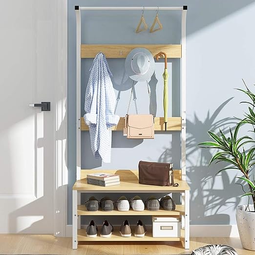 Mueble recibidor banco perchero | Percheros de pared, percheros de pie...
