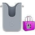Silicone Phone Holder for Bogg Bags, Compatible Phone Case Attachment, Beach Tote Bag Accessory – Ideal Phone Holder for Bogg & Similar Beach Bags (Gray)