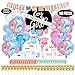 Baby Gender Reveal Party Supplies Kit – Boy & Girl Party Reveal Décor – With Stickers, Mom Sash and Photo Props for Boy & Girl – Surprise Baby Party– Easy to Use – Pink & Blue Double Gender Revealing Party Bundle