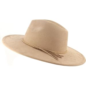 10 CM Large Brim Suede Fedora Hats Men Women Tassel Accessories Party Jazz Top Hat Ladies Mens Dress Hats