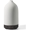 Diffuserlove Ceramic Diffuser 160ML Essential Oil Diffusers Aromatherapy Essential Oil Diffuser for Room Air Diffuser for Home Bedroom Stone Diffuser Black Wood Pattern Base (Size:6.8" H x 3.6" W)