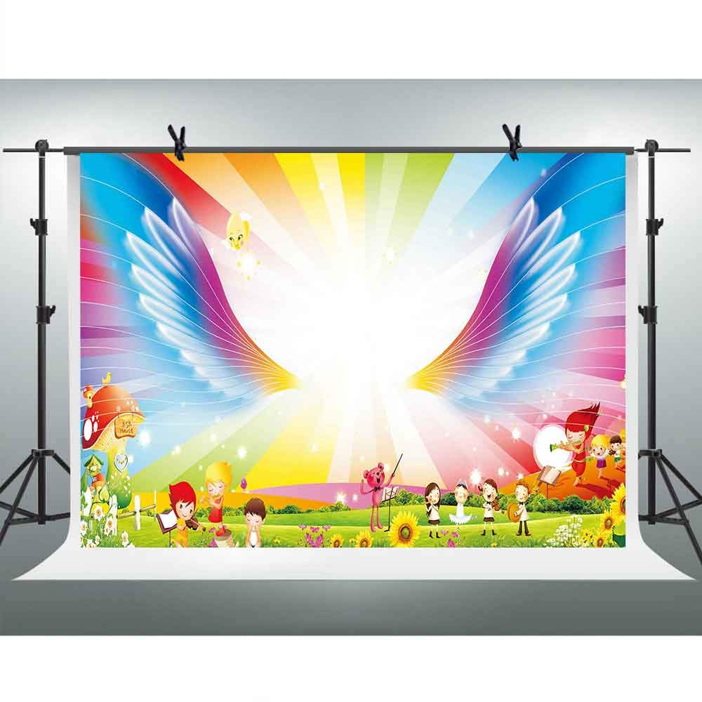 希少 黒入荷 マッシュルームハウス 写真撮影 天使の羽 カラフル 10x7