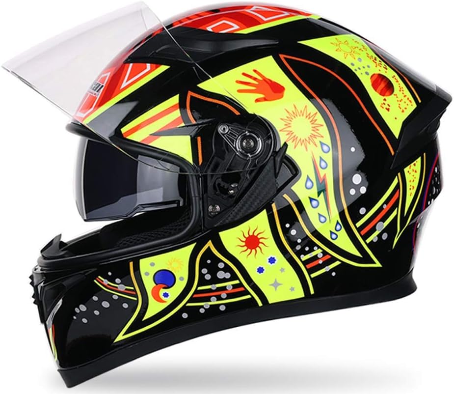 HELMTBOBO Full Face Helmet,Flip Front Motorcycle Helmet Antifogging Dual Lens Full Face Safety Cap Flip Up Helmets