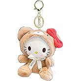 Cartoon Bag Charms Cute Plush Keychain for Women Girls, 5" Soft Backpack Key Chain Cute Stuffed Animals Bag Keychain