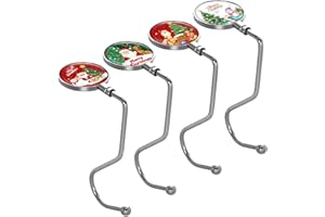 ZGCYSMHT Christmas Stocking Holders for Mantel - Non-Slip S-Shaped Mantel Hooks with Festive Holiday Designs, Rotatable Christmas Stocking Holders for Fireplace, Xmas Decorations (4 Pack)‌