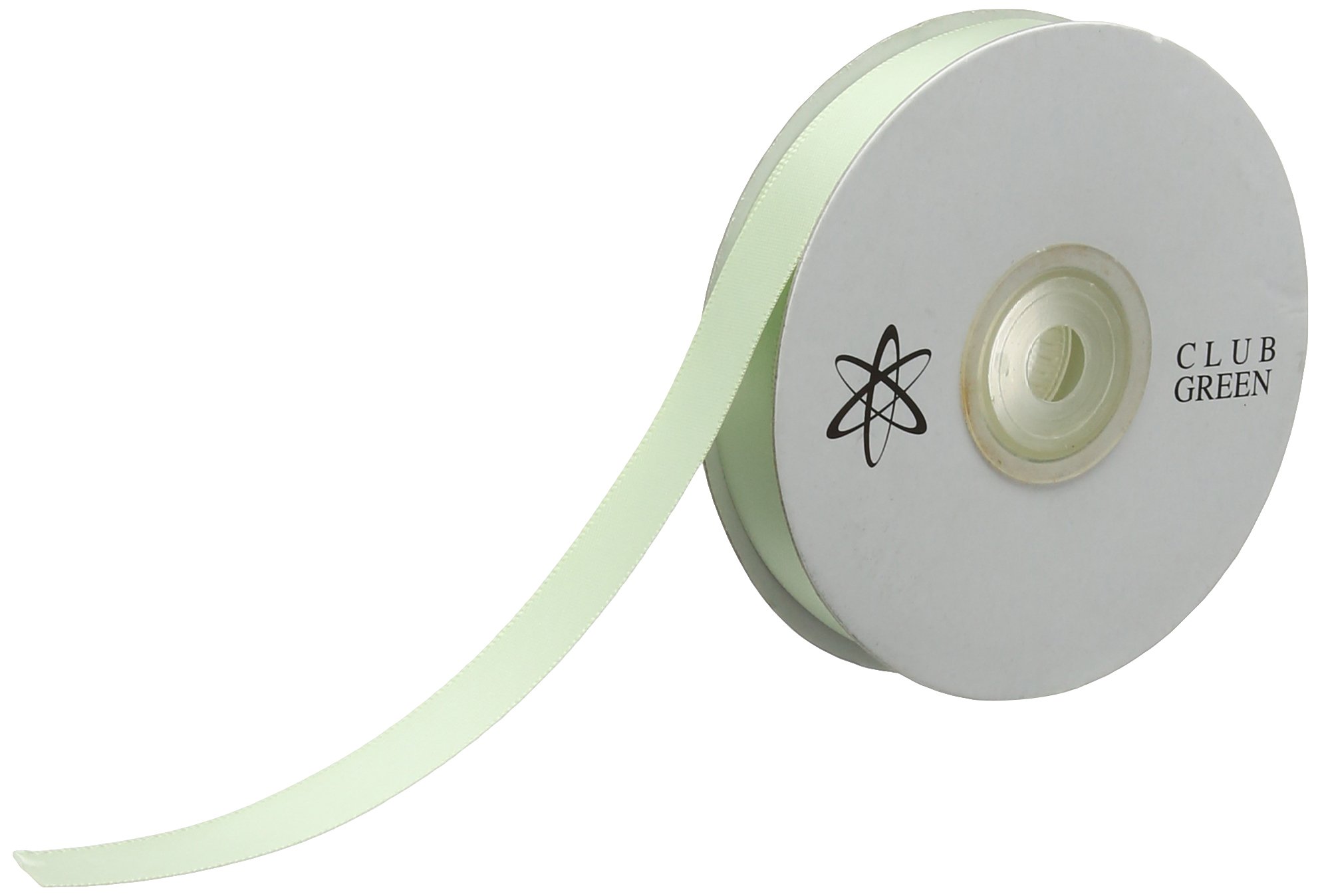 CLUB GREEN Diamante Satin Ribbon, Sage, 15 mm x 25 m