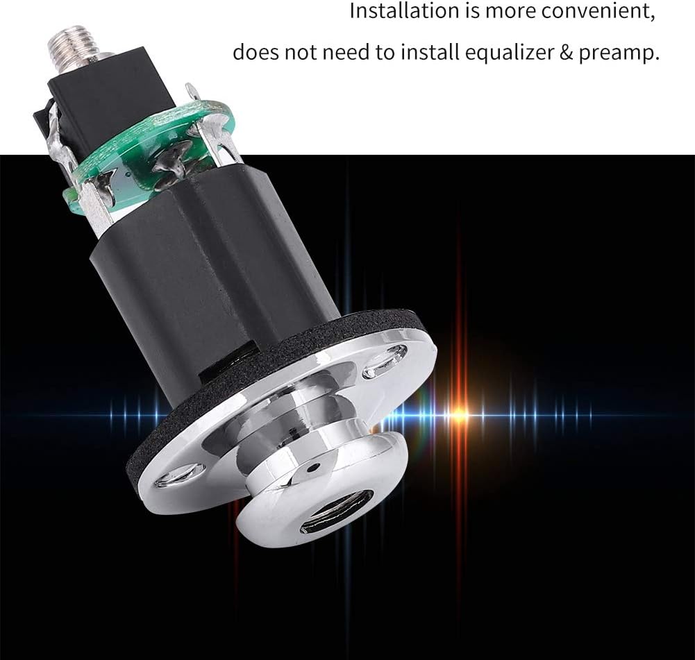 Dilwe Guitar Endpin Jack, 6.35mm Output 2.5mm Input Endpin Jack for Acoustic Guitar Builtin Rod