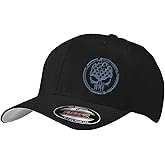 GNB CUSTOM EMBROIDERY LLC American Flag Distressed Skull Shield Logo Embroidered 6277 Flex Fitted Baseball Hat