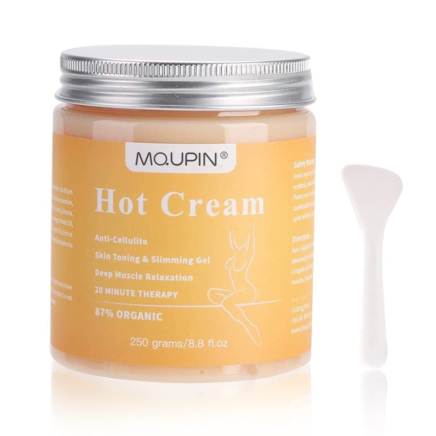 Anti Cellulite Cream 250g, Hot Slimming, Fat Burning Organic Body Toning Cream for Tummy, Abdomen, Legs, Arms, Buttocks and Waist