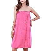Lu's Chic Women's Shower Wrap Towel Spa Soft Bathrobe Lightweight Terry Body Beach Cover Up