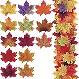 Supla 650 Pcs 13 Colors Assorted Silk Artificial Fake Autumn Maple Leaves Fake Fall Leaf Foliage Bulk 3.15