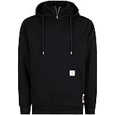 BOCOMAL FR Hoodies 1/4 Zipper Pullover 10.5oz Cotton Fleece Fire Resistant Hooded Sweatshirts-NFPA2112 CAT2