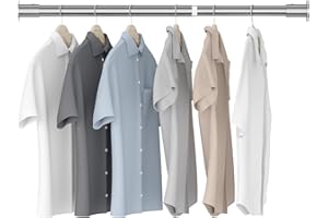 CALCHELE Closet Rods for Hanging Clothes, 15 to 50 Inch Adjustable Clothes Rod for Closet, Heavy Duty Closet Rod Extender Closet pole for Wardrobes