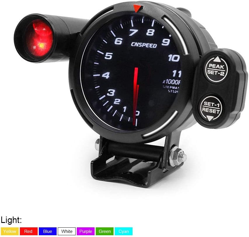 LCD Digital 7 Color Display Tachometer 011×1000Rpm RPM Gauge Car Gauge for Car Truck Boat with