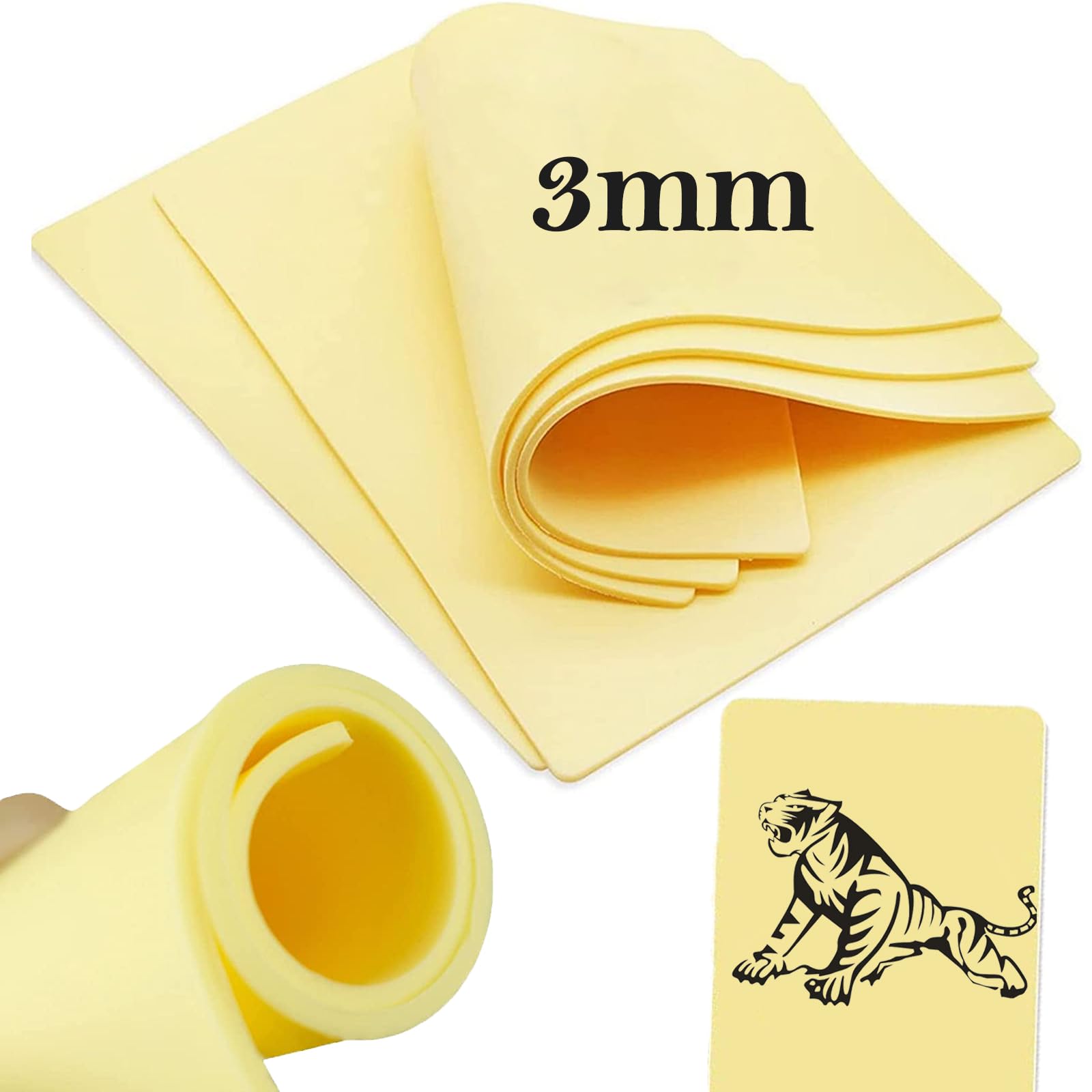 LEAYOKA Thick Fake Skin - 5Pcs A4 Size Tattoo Practice Skin, Soft Silicone Tattoo Art Hunt Accessories — image 1