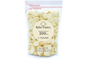 Kidu Pantry Melting Chocolate Wafers Bulk In Resealable Bag (White, 1 Pound)