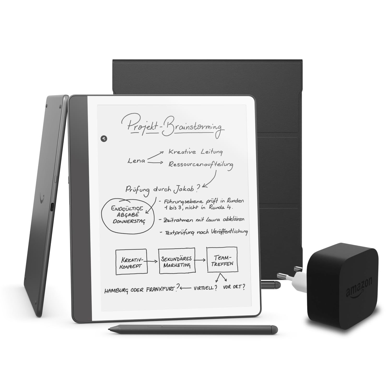 Kindle Scribe (2024 Release) 32 GB, ein Amazon Plant Based Cover und ein Amazon Powerfast 9W Netzteil