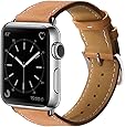 Marge Plus Apple Watch Band Genuine Leather iWatch Strap for Apple Watch Series 2 Series 1, 38mm Brown