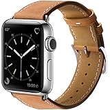 Marge Plus Apple Watch Band Genuine Leather iWatch Strap for Apple Watch Series 2 Series 1, 38mm Brown