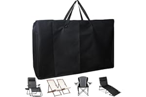 OSTLTTYN Heavy Duty Folding Chair Storage Bag, 600D Chair Storage Case for Beach Chair Camping Chair Zero Gravity Chair Folding Walker/Wheelchair, Extra Large Travel Bag with Zippers, 41.5" Lx 11" Wx 28.5" H