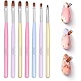 Beetles Gel Nail Brush, 7Pcs Nail Art Brushes, Nail Art Tips Nail Brushes for Nail Art Nail Painting Brush Pen Set for Home and Salon Use Decoration