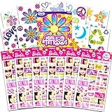 Barbie Tattoos and Stickers Party Supplies Bundle ~ 180 Barbie Stickers and 50 Psychedelic Temporary Tattoos (Barbie Party Favors)